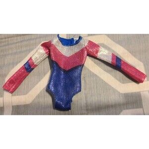 Vintage Barbie Aerobics Jumpsuit Attire Purple Pink Silver Sequined One Piece